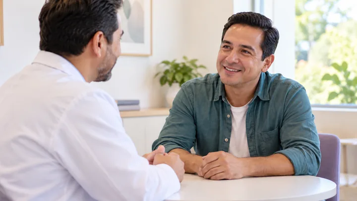 Fotografía ilustrativa de un adulto en una consulta preventiva.