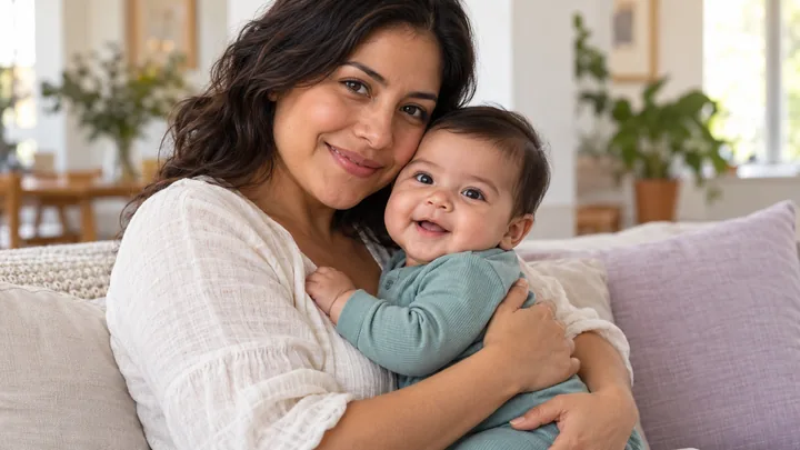 Fotografía ilustrativa de una madre con su bebé.