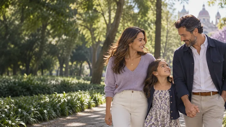 Fotografía ilustrativa de una familia disfrutando al aire libre.